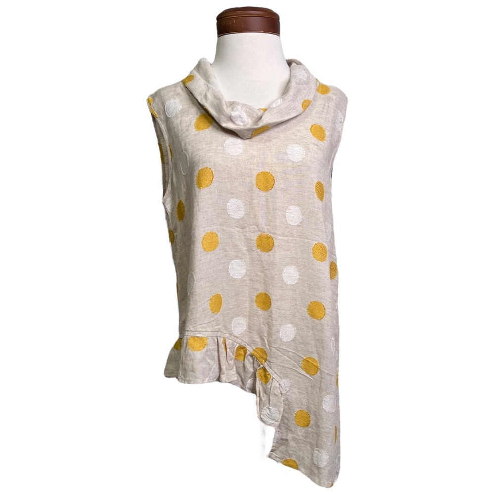 Kozan Asymmetrical Polka Dot Sleeveless Top Melis Kozan Size Small
